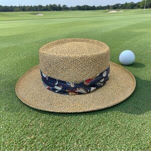 Vintage Country Gentleman's Wide Brim Panama Style Adjustable Band
OS Golf Hat